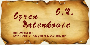 Ozren Malenković vizit kartica